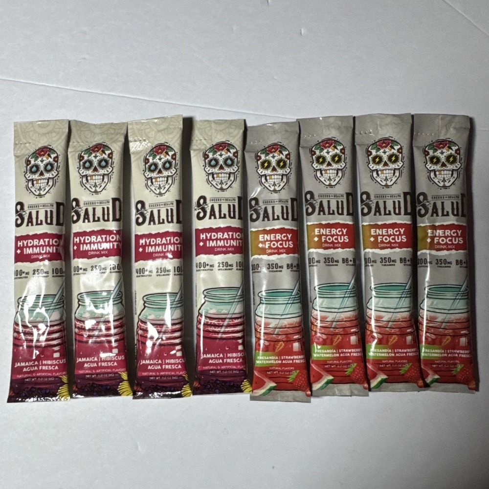 Taste Salud 8pk Hydration Immunity Hibiscus Energy Focus Strawberry Watermelon